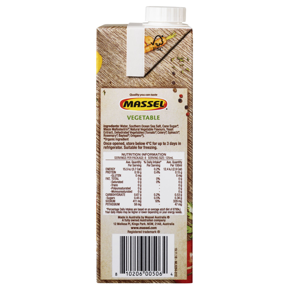Massel Australian Owned Vegetable Stock 1L back image