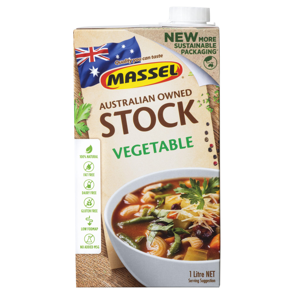 Massel Australian Owned Vegetable Stock 1L - Available at Alosra Online Supermarket