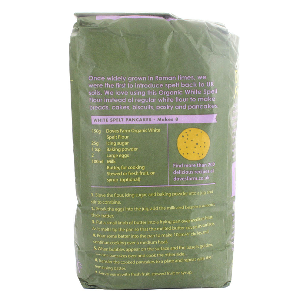 Doves Farm Organic White Spelt Flour 1Kg back image