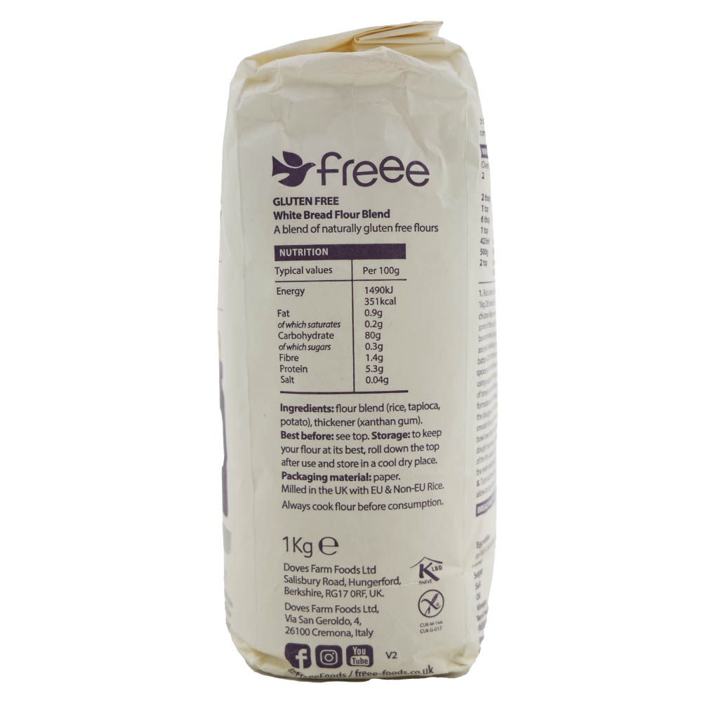 Doves Farm Gluten-Free White Bread Flour 1kg right side image
