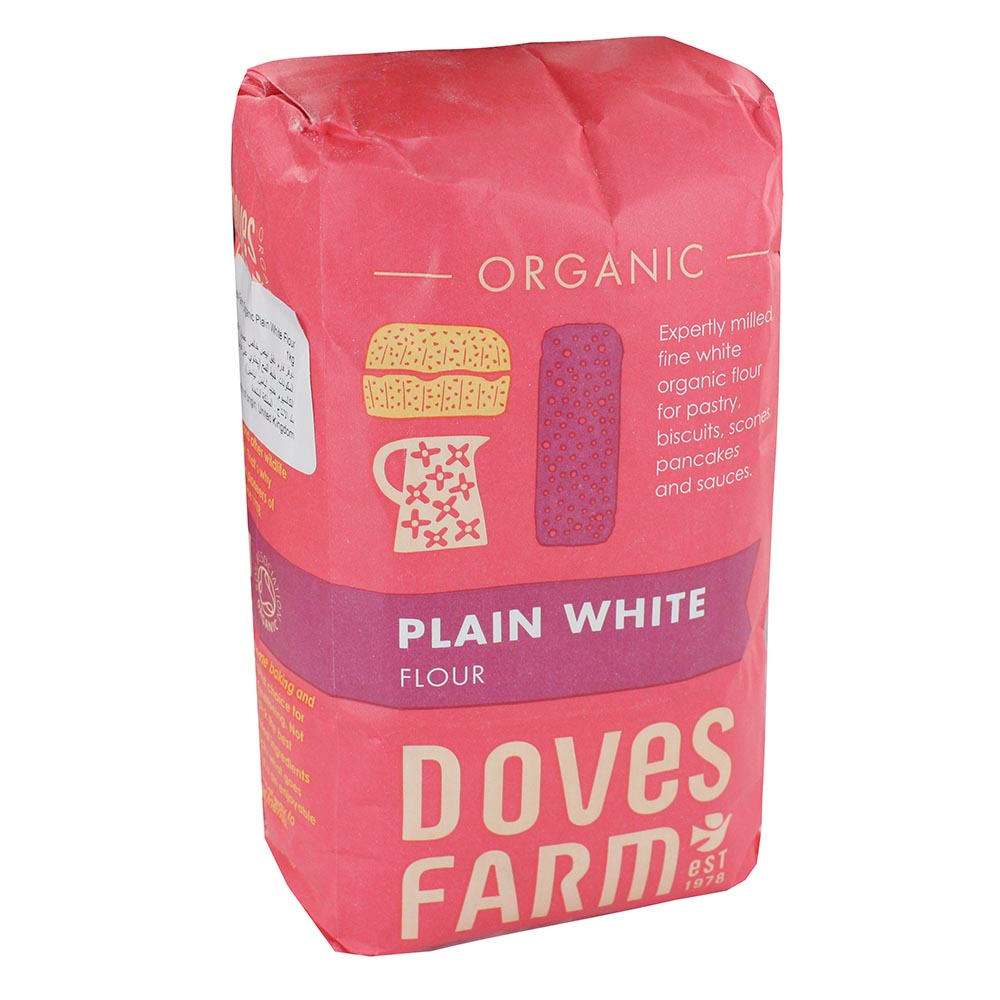 Doves Farm Organic White Plain Flour 1kg - Available at Alosra Online Supermarket