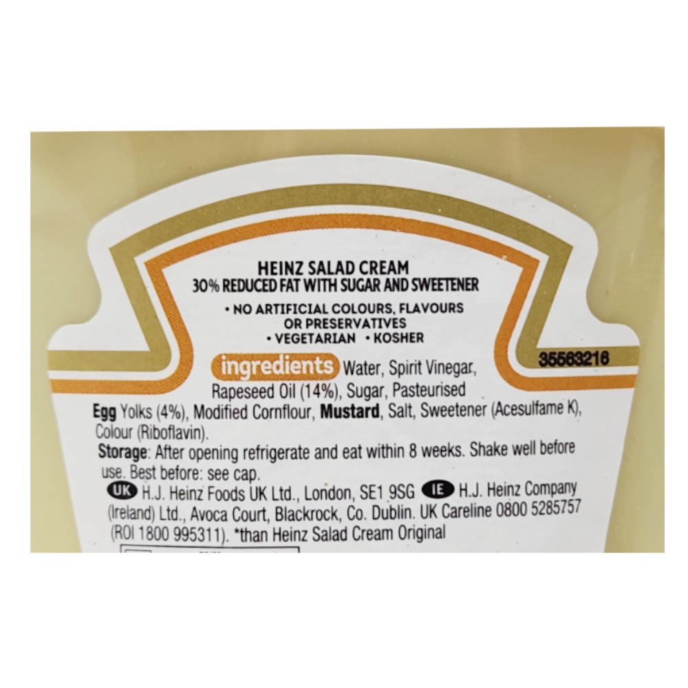 Heinz Salad Cream 460g back image