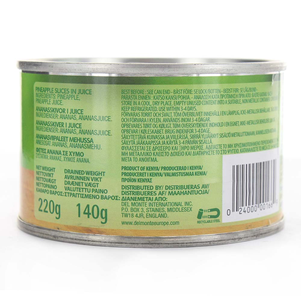 Del Monte Pineapple Slices in Juice 220g back image