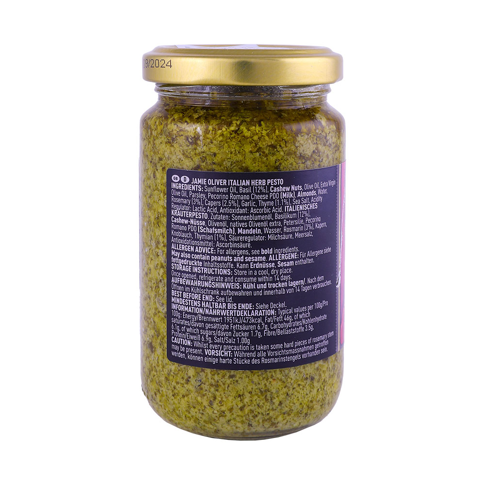 Jamie Oliver Italian Herb Pesto 190g - Bahrain Alosraonline store