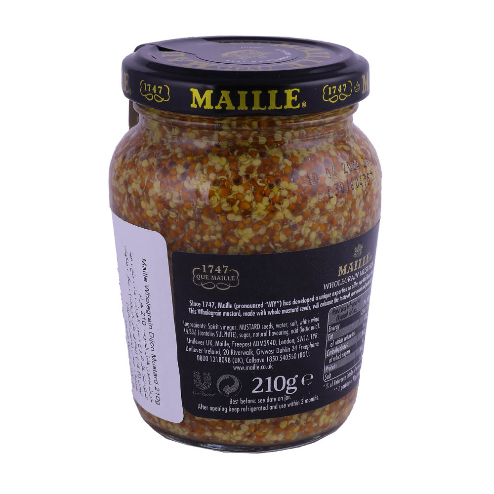 Maille Wholegrain Mustard 210g [Contains Pork] back image