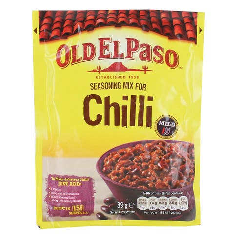 Old El Paso Chilli Seasoning Mix 39g - Available at Alosra Online Supermarket