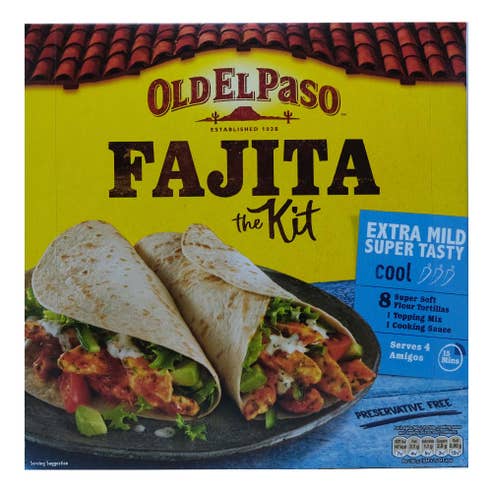 Old El Paso Extra Mild Super Tasty Fajitas 476g - Available at Alosra Online Supermarket