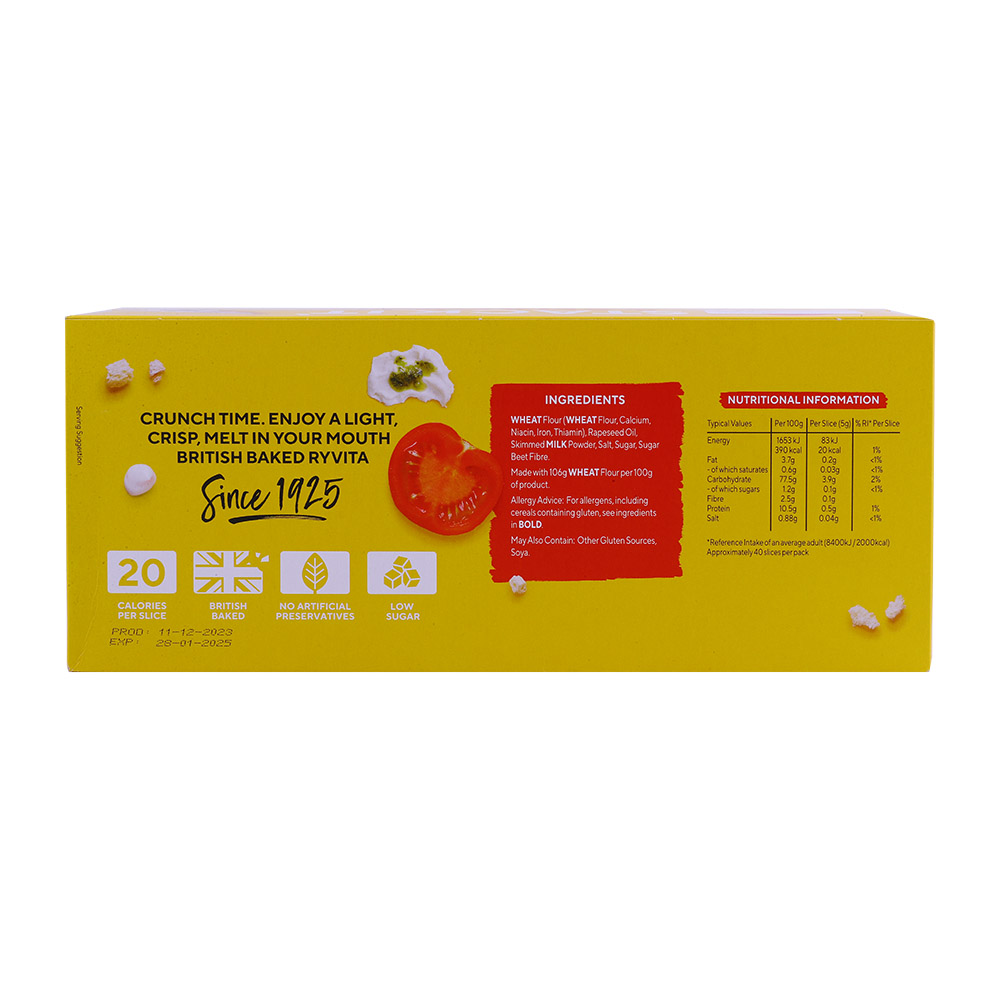 Ryvita Original Crackerbread 200g - Bahrain Alosraonline store