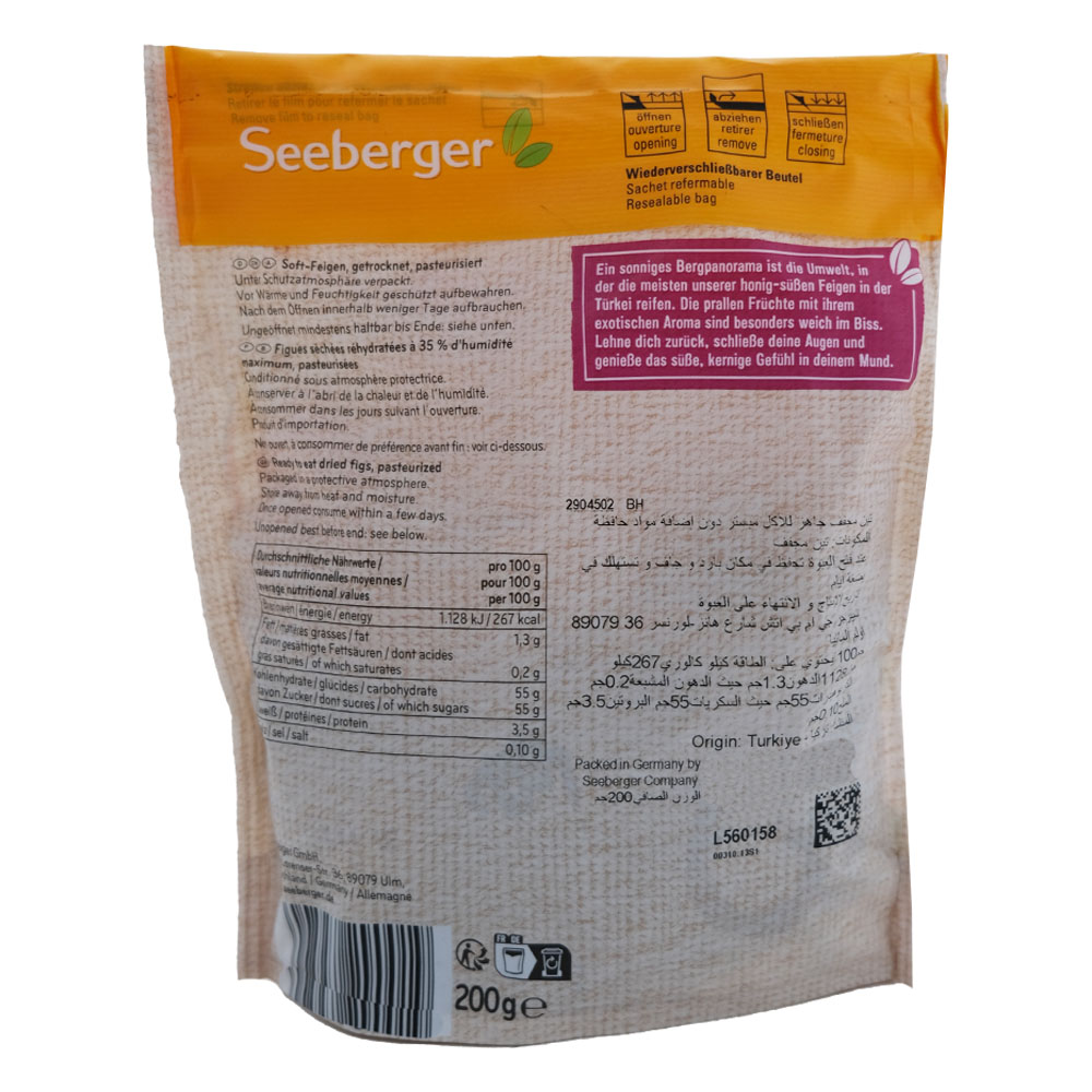 Seeberger Soft Figs 200g back image