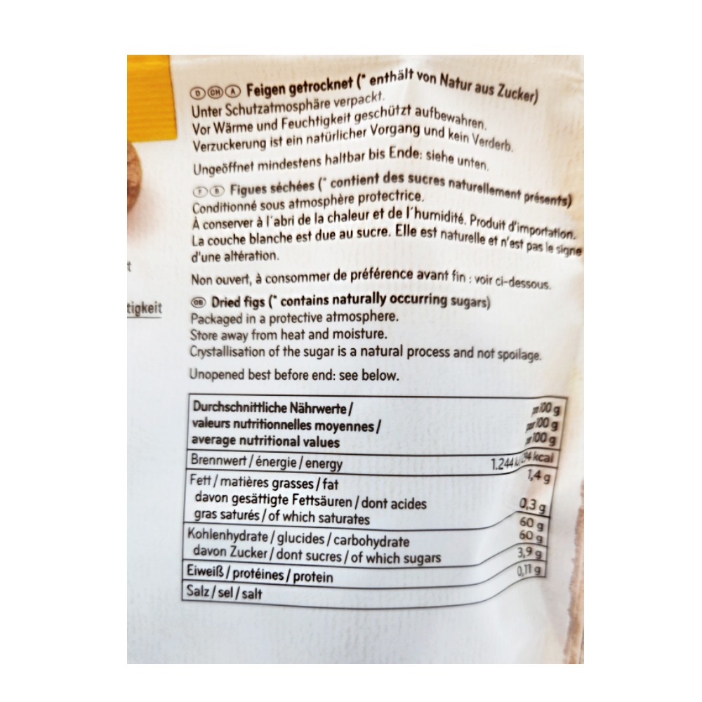 Seeberger Dried Figs 200g back image