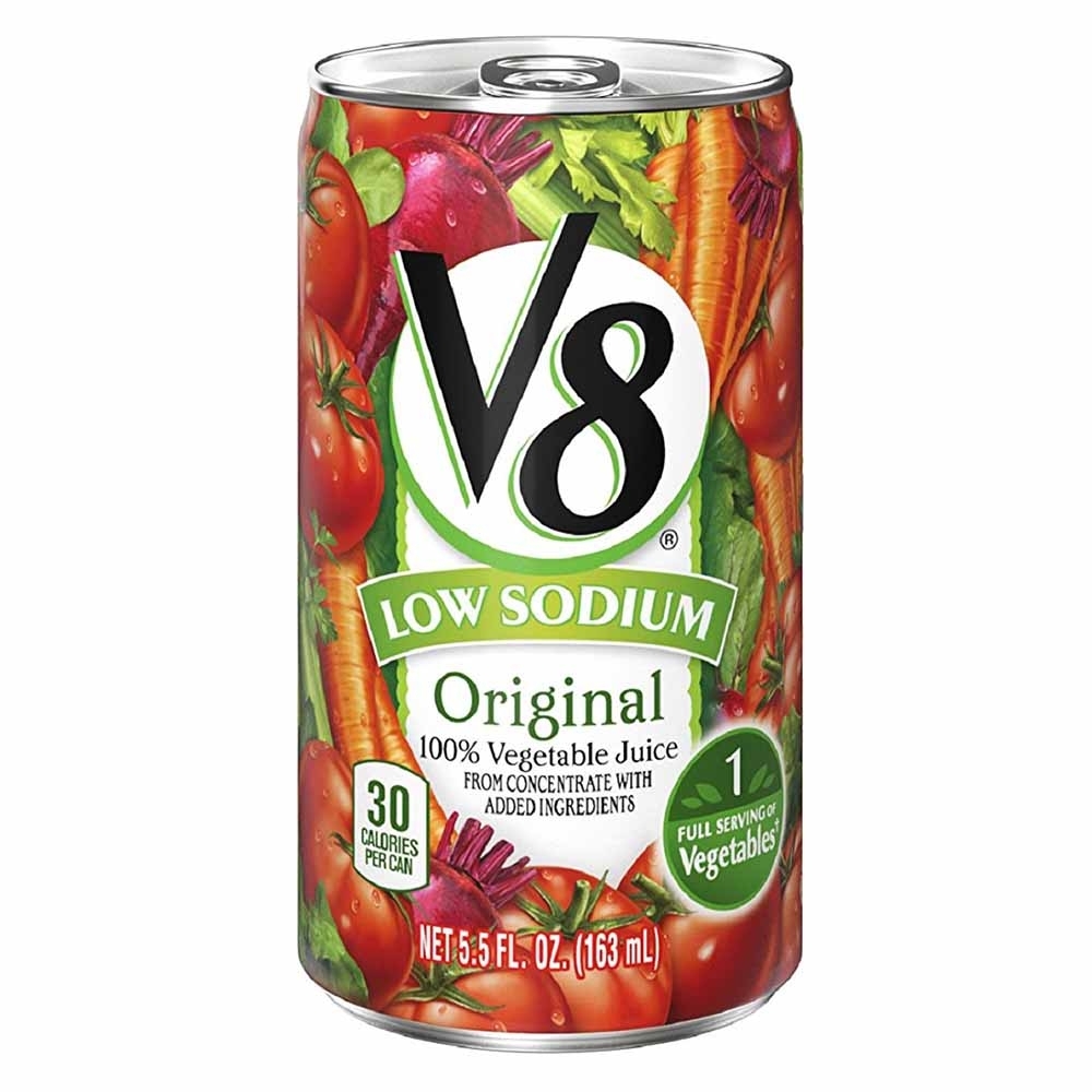 V8 Low Sodium Original Vegetable Juice 163ml - Available at Alosra Online Supermarket