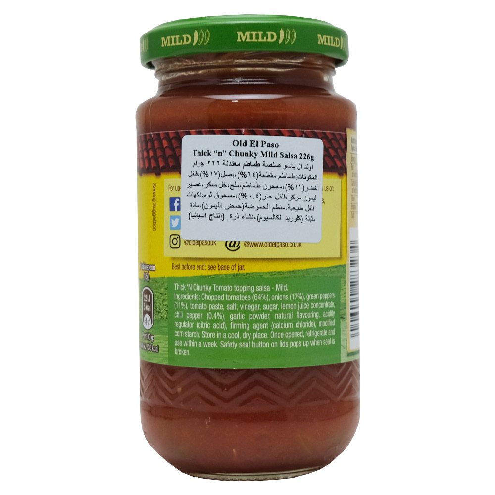 Old El Paso Thick 'N Chunky Mild Salsa 226g back image