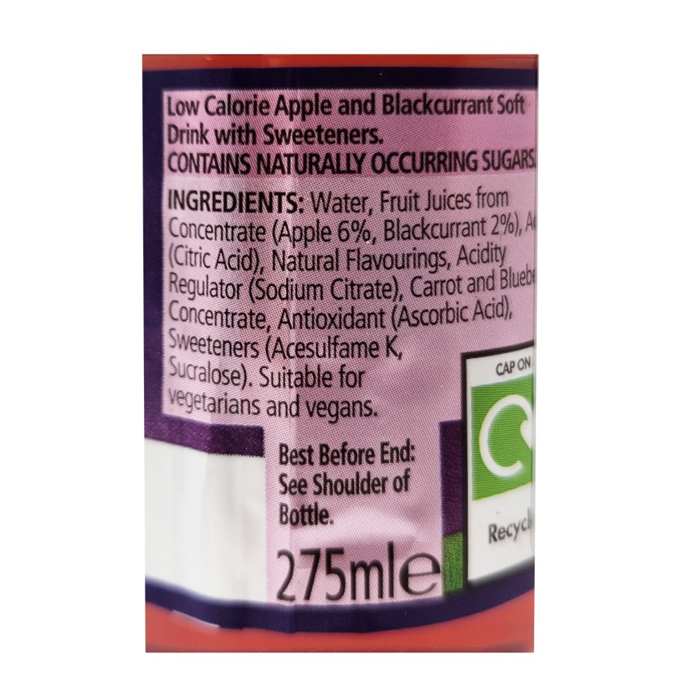 Robinsons Fruit Shoot Apple & Blackcurrant 275ml back image