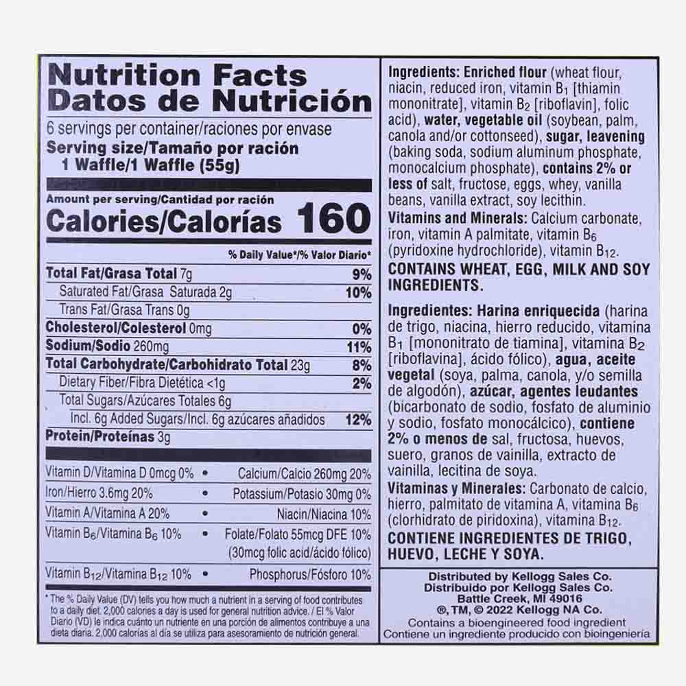 Kellogg's Eggo Thick & Fluffy Original Waffles 330g back image