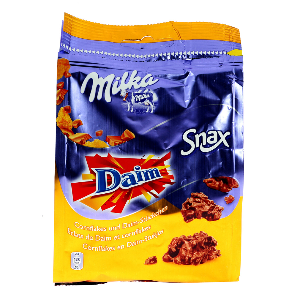 Milka Daim Snax Chocolate Cornflakes 145g - Available at Alosra Online Supermarket
