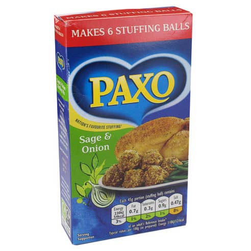 Paxo Sage & Onion Stuffing Mix 85g - Available at Alosra Online Supermarket