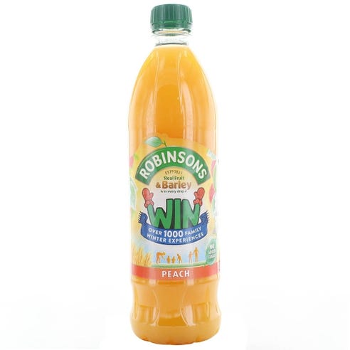 Robinsons Peach Fruit & Barley Drink No Added Sugar 1L - Available at Alosra Online Supermarket