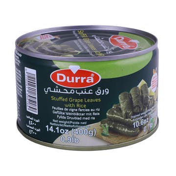 Durra Stuffed Grape Leaves with Rice 400g - Available at Alosra Online Supermarket