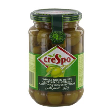 Crespo Whole Green Olives 354g - Available at Alosra Online Supermarket