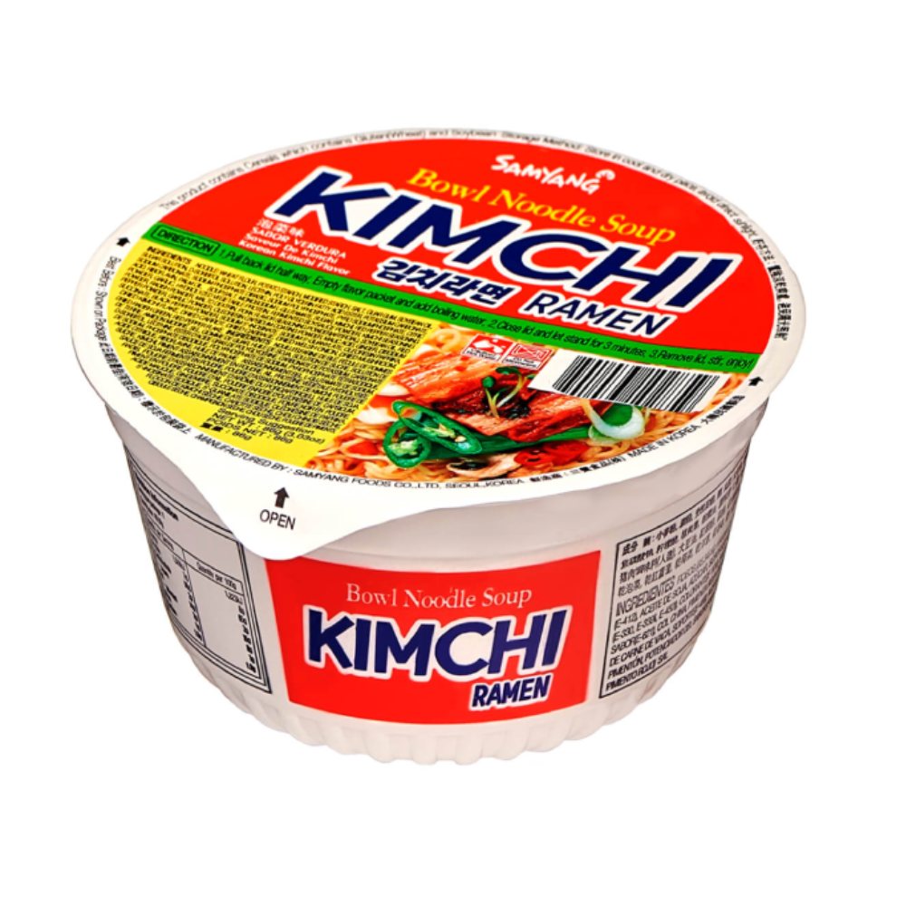 Sam Yang Korean Kimchi Bowl Noodle Soup [Contains Pork] back image
