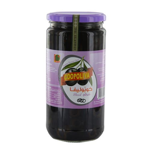Coopoliva Black Sliced Olives Bottle 360g - Available at Alosra Online Supermarket