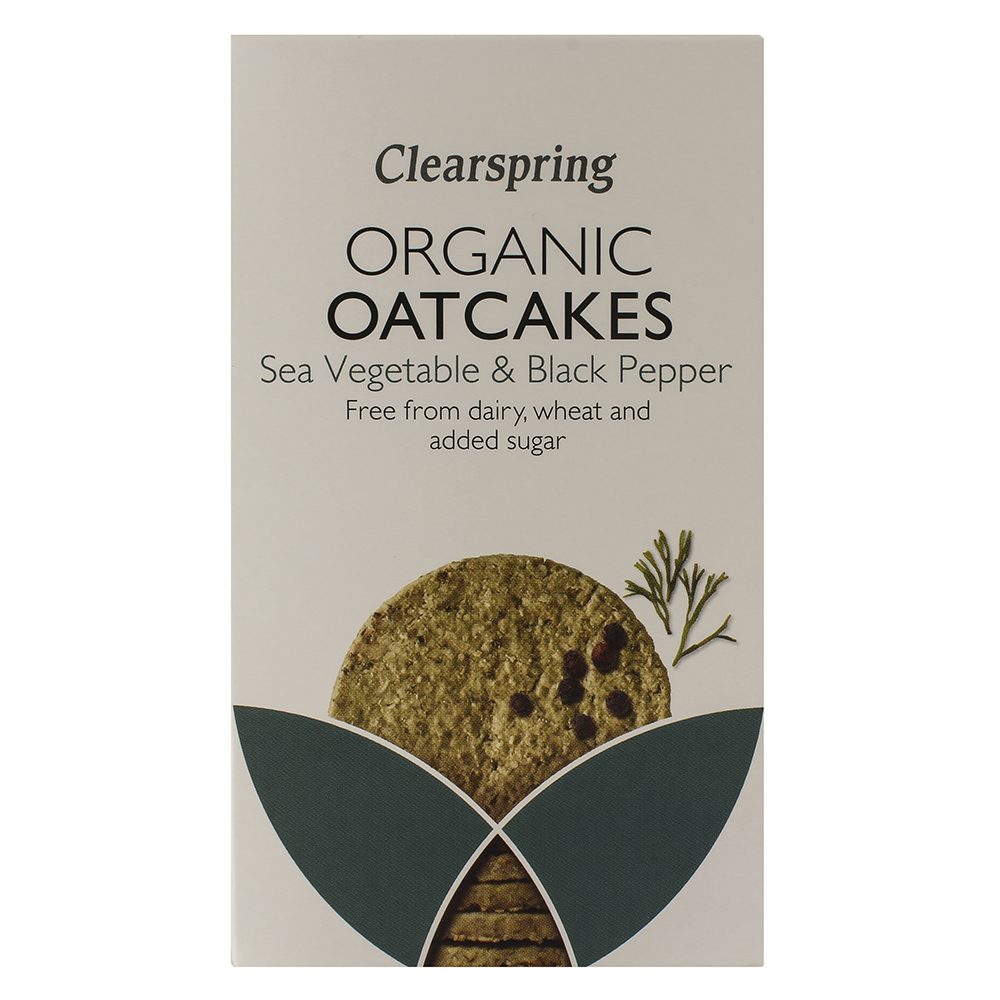 Clearspring Organic Vegetable & Black Pepper Oatcakes 200g - Available at Alosra Online Supermarket