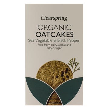 Clearspring Organic Vegetable & Black Pepper Oatcakes 200g - Available at Alosra Online Supermarket