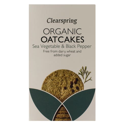 Clearspring Organic Vegetable & Black Pepper Oatcakes 200g - Available at Alosra Online Supermarket