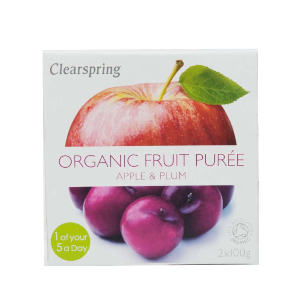 Clearspring Organic Apple And Plum Fruit Puree 2x100g 
