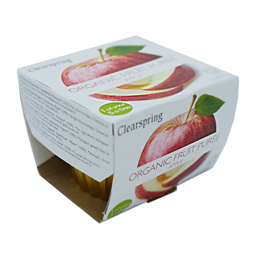 Clearspring Organic Apple Fruit Puree 2x100g left side image