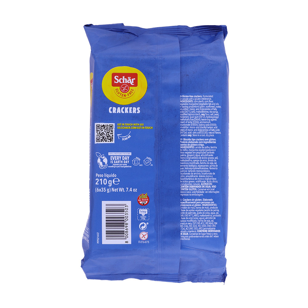 Schar Gluten Free Crackers 210g back image