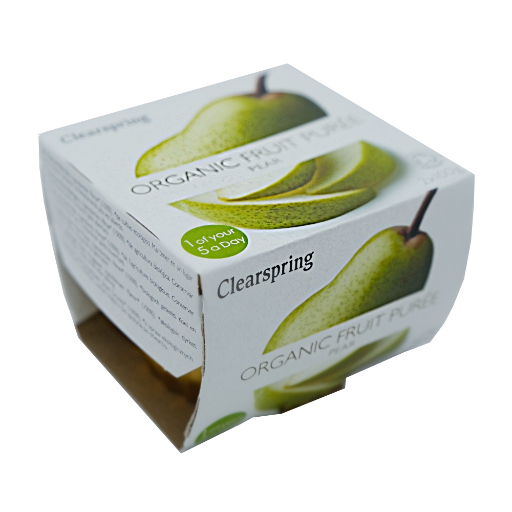 Clearspring Organic Pear Fruit Puree 2x100g left side image