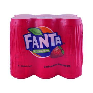 Fanta Strawberry Can 330ml [6 Pack] - Available at Alosra Online Supermarket