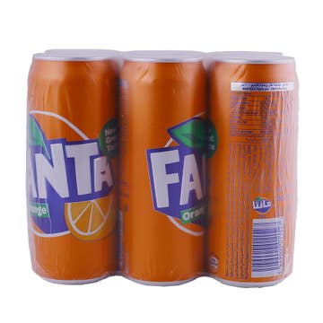 Fanta Orange Soft Drink Can 330ml [6 Pack] - Available at Alosra Online Supermarket
