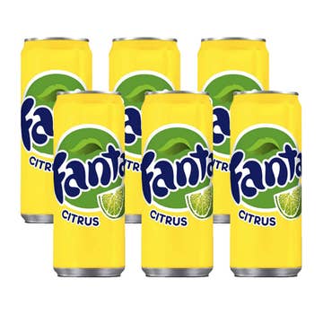 Fanta Citrus Soft Drink Can 330ml [6 Pack] - Available at Alosra Online Supermarket
