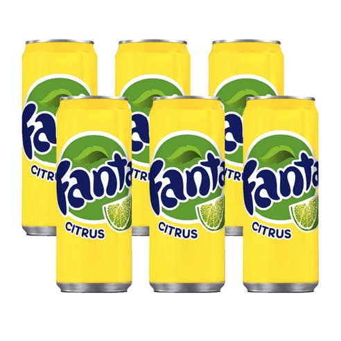 Fanta Citrus Soft Drink Can 330ml [6 Pack] - Available at Alosra Online Supermarket