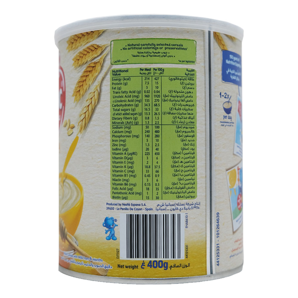 Nestle Cerelac Honey Wheat & Milk Infant Cereal 400g left side image