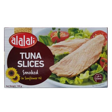 Al Alali Tuna Slices In Sunflower Oil Smoked 100g - Available at Alosra Online Supermarket