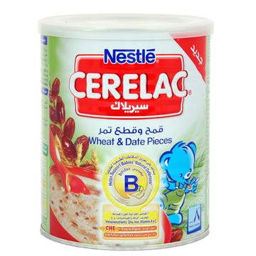 Nestle Cerelac Wheat & Dates with Pieces Infant Cereal 400g - Available at Alosra Online Supermarket