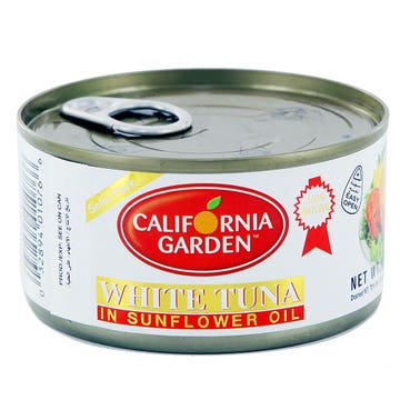 California Garden White Meat Tuna in Sunflower Oil 185g - Available at Alosra Online Supermarket