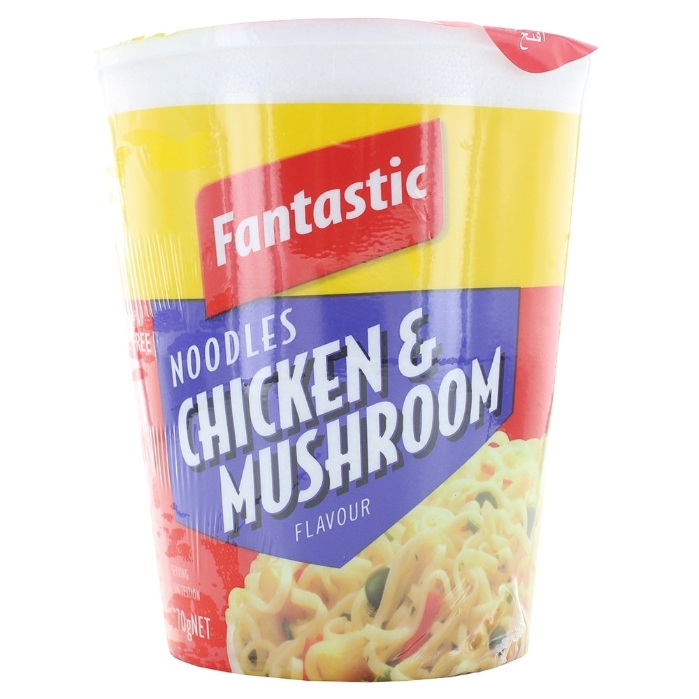 Fantastic Chicken & Mushroom Flavour Noodles 70g - Available at Alosra Online Supermarket
