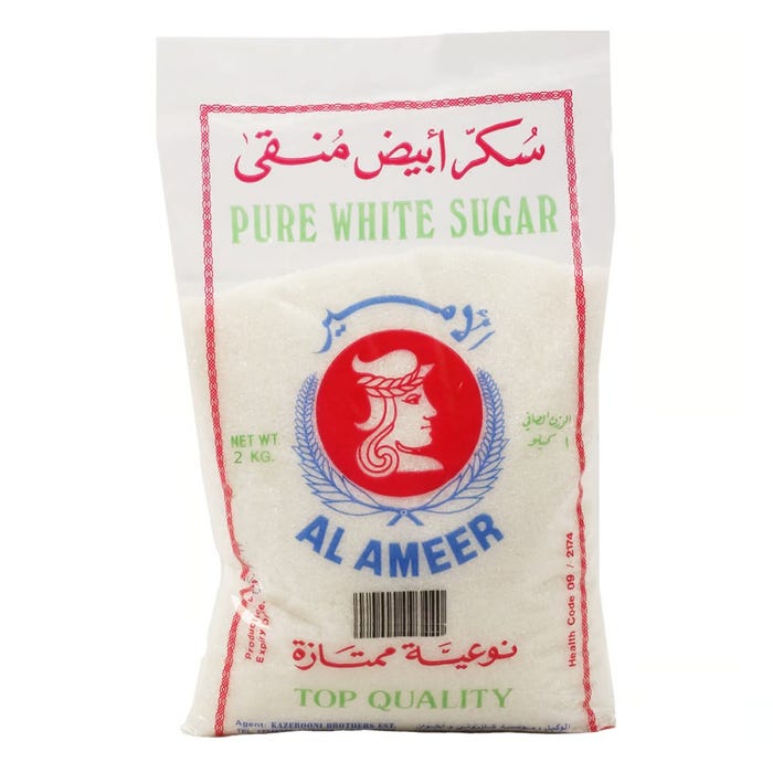 Al-Ameer Pure White Sugar 2kg - Available at Alosra Online Supermarket