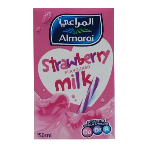 Almarai Strawberry Flavoured Milk 150ml - Available at Alosra Online Supermarket