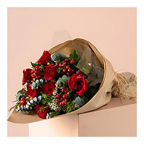 Bouquet of Red Roses mixed with Red Florals 
