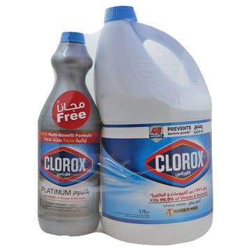 Clorox Regular & Platinum Liquid Bleach 3.78L+0.950L [Special Offer]