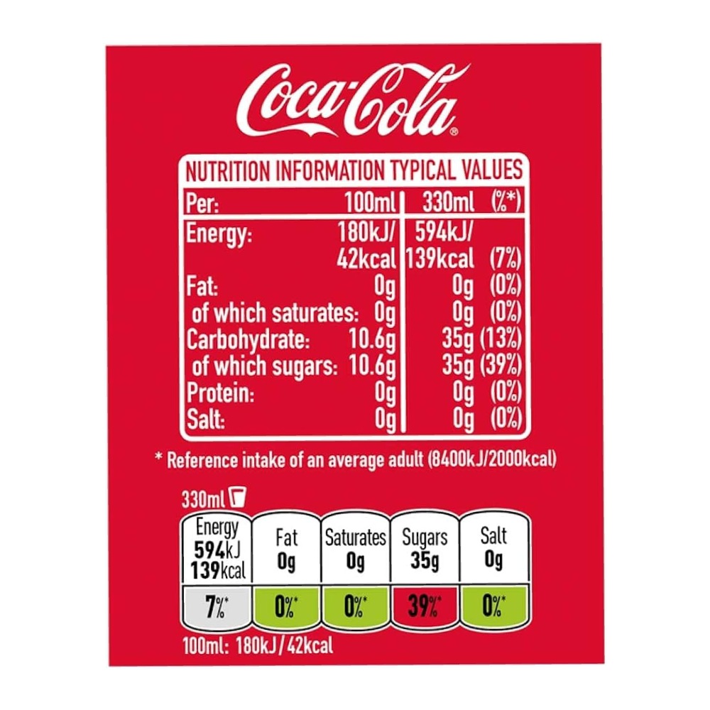 Coca-Cola Original Taste Can 330ml [6 Pack] back image