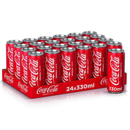 Coca-Cola Original Taste Can 330ml [24 Pack] - Available at Alosra Online Supermarket