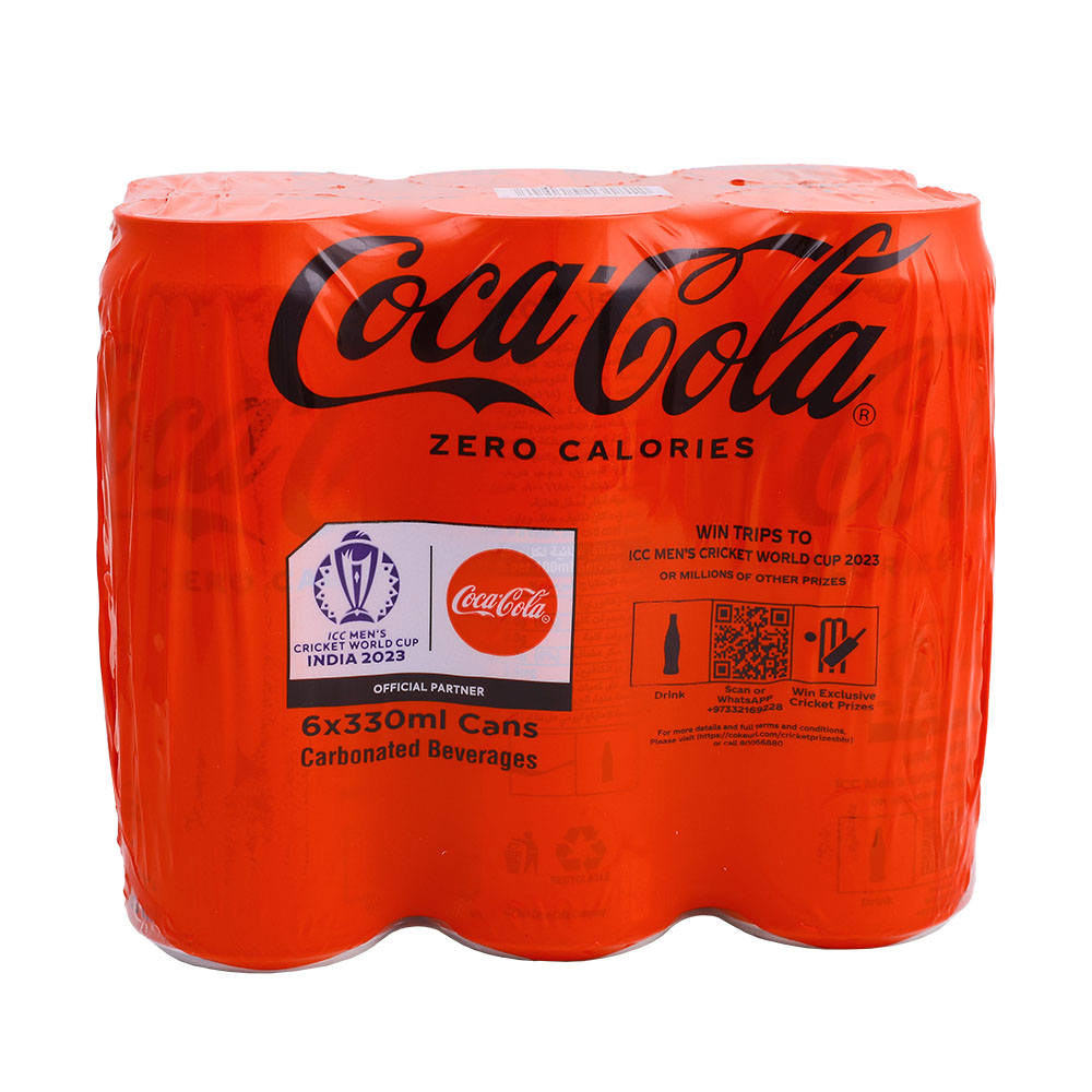 Coca-Cola Zero Calories Can 330ml [6 Pack] back image