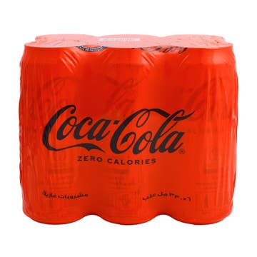 Coca-Cola Zero Calories Can 330ml [6 Pack] - Available at Alosra Online Supermarket