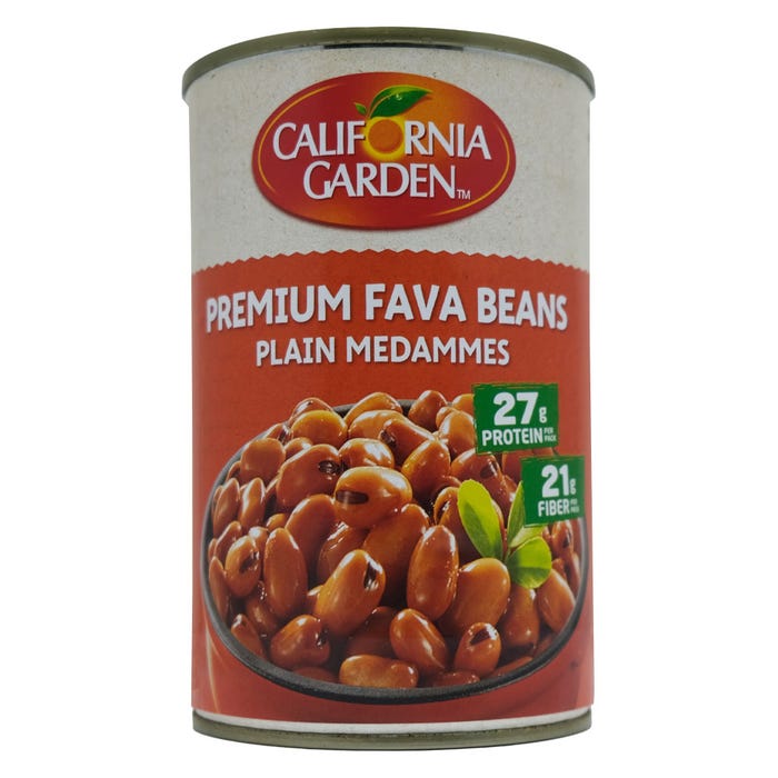 California Garden Premium Fava Beans Plain Medammes 450g - Classic & Nutritious - Available at Alosra Online Grocery Store.